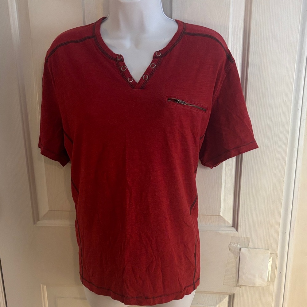 INC International Concepts Men's Red Short Sleeve Tee